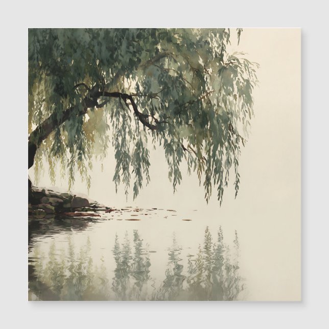 Serena Reflexão da Árvore de Salgueiro Arte da Nat (Frente)