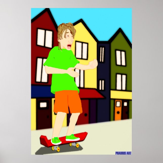 Serenading Skateboard Dude Impressão (Frente)