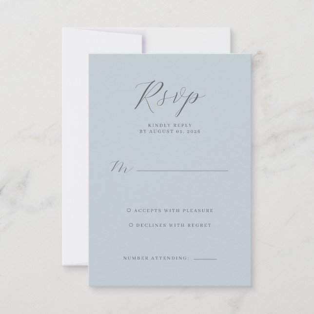 Serene Blue RSVP Card (Frente)