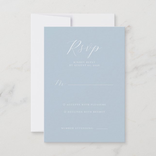 Serene Blue Typographic RSVP (Frente)