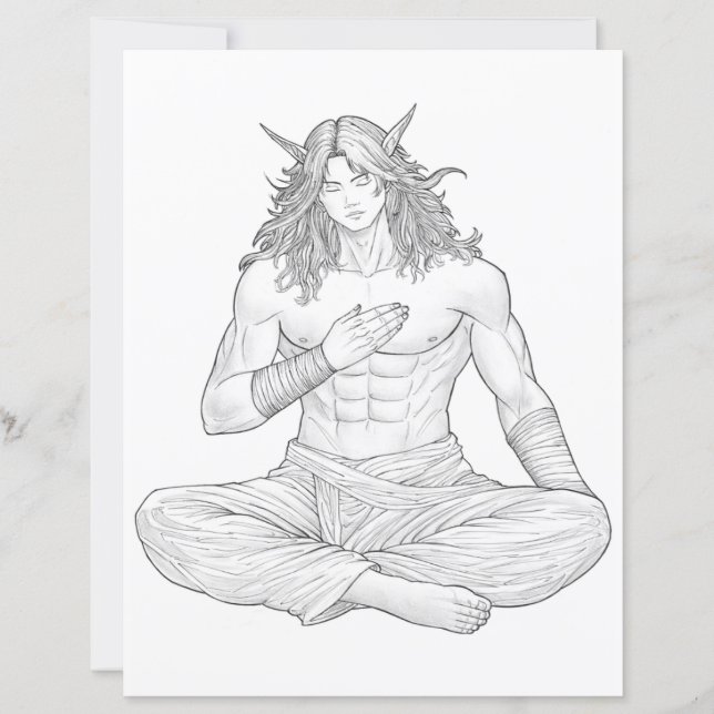 Serene Elf Warrior | Fantasy Anime Character Art (Frente)