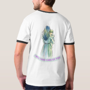 Serene Madre e Criança Abraça T-Shirt