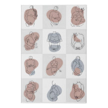 Serene Motherhood Line Art - Abstrato Baby Bump
