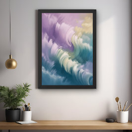 Serene Pastel Abstrato Wave Dreamy Wall Art Poster