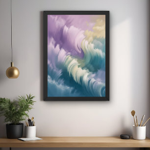 Serene Pastel Abstrato Wave Dreamy Wall Art Poster