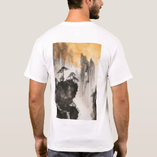 Serene Zen Paisagem Minimalista Painting T-Shirt