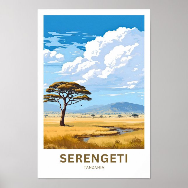 Serengeti Tanzânia Viagem Impressão (Frente)