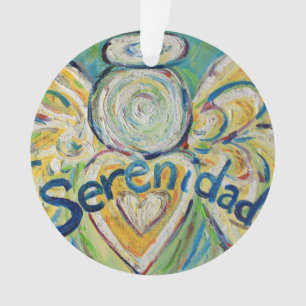 Serenidad Angel Word Art Ornamento de Feriados