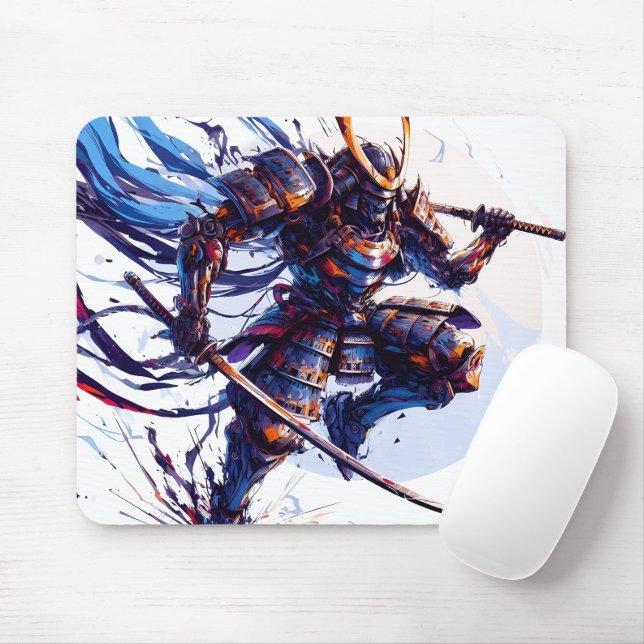 Serenidade do Aço: O Samurai Sentinel Mousepad (Com mouse)