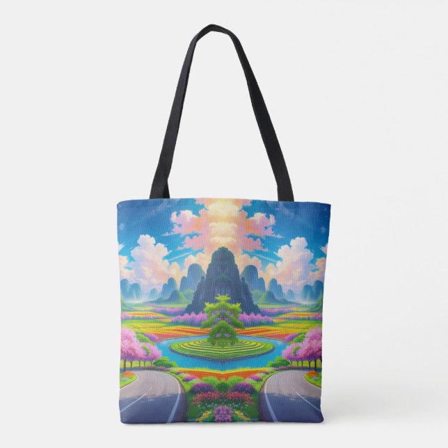 "Serenidade em Primavera - Fantasy Road Tote Bag" (Verso)