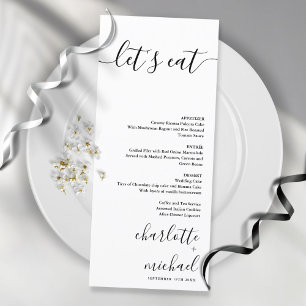 SERENIDADE Menu de Casamento Minimalista Moderno L