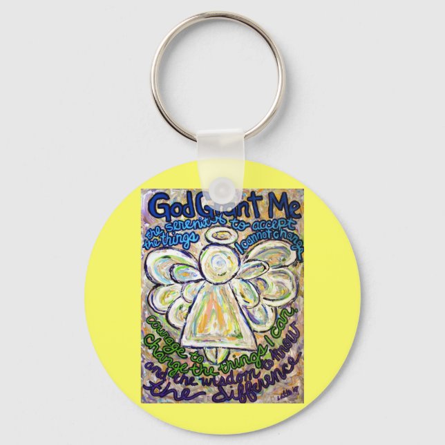 Serenity Prayer Angel Art Chaveiro (Frente)