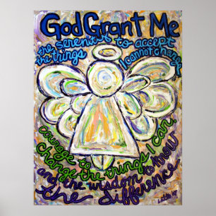 Serenity Prayer Angel Painting Poster Art Impress