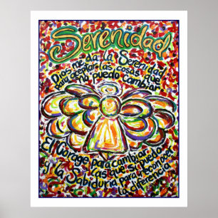 Serenity Prayer Angel Poster (Borda Branca)