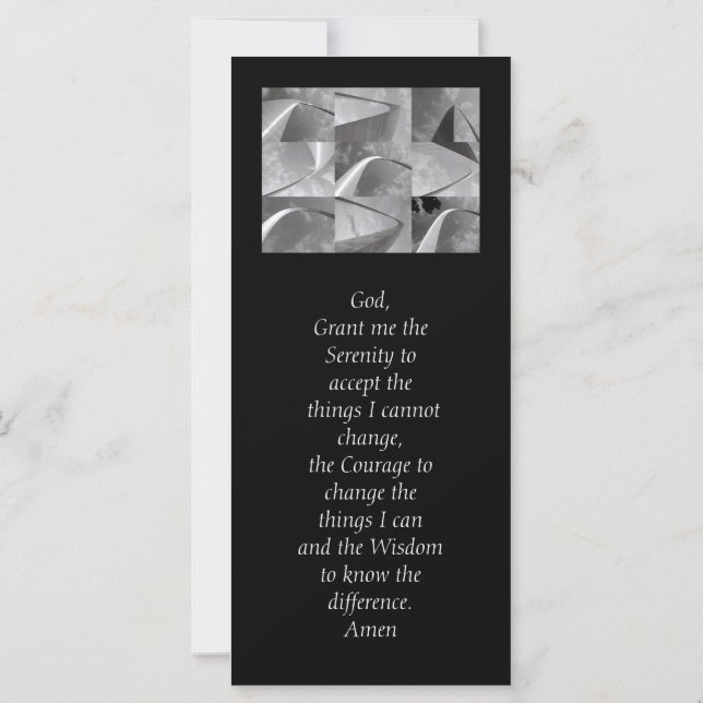 Serenity Prayer Black and White Geométrico Design (Verso)