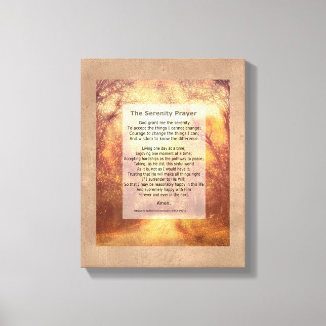 Serenity Prayer canvas art com aspas (Frente)