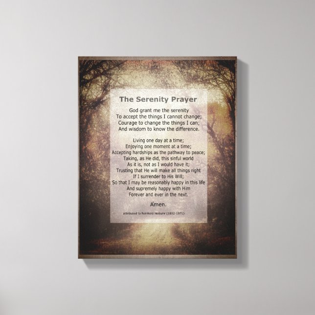 Serenity Prayer canvas art com aspas (Frente)