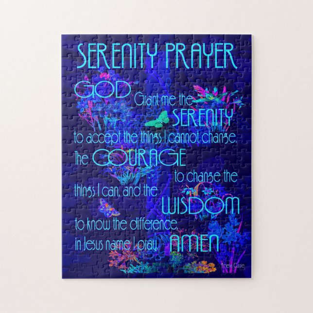 Serenity Prayer em Blue Jigserin Quebra-cabeça (Vertical)
