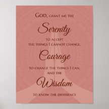 Serenity Prayer Impressão - Rosa cor-de-rosa quent