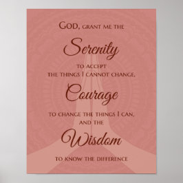 Serenity Prayer Impressão - Rosa cor-de-rosa quent