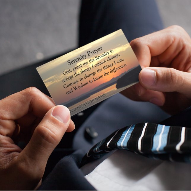 Serenity Prayer Orange Sunset Photo Magnetic Card (In Situ)