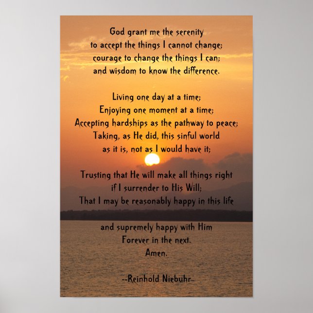 Serenity Prayer Poster (Frente)
