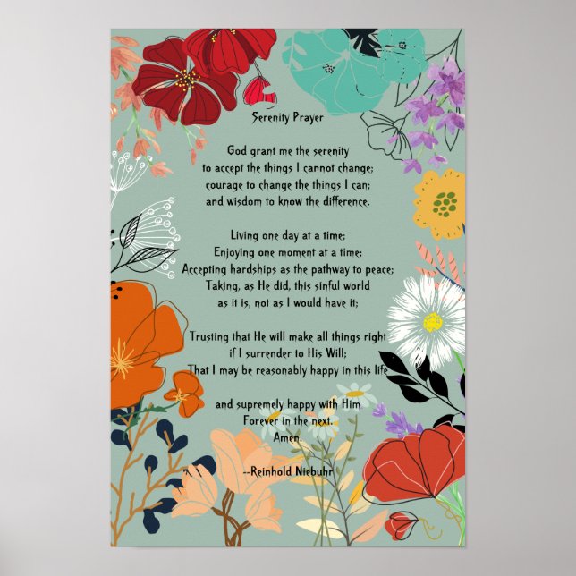 Serenity Prayer Poster (Frente)