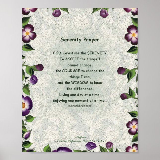 Serenity Prayer Poster (Frente)