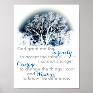 Serenity Prayer poster azul e arte da natureza bra