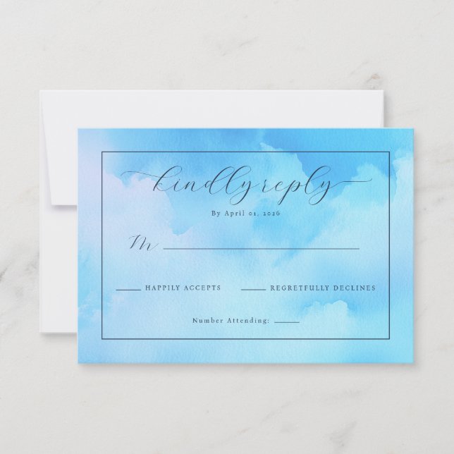 Sereno Azul Aquarela RSVP (Frente)