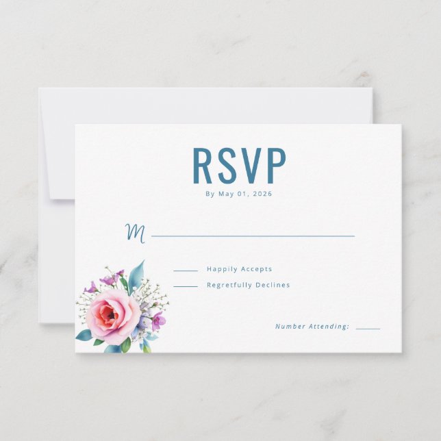 Sereno Azul Floral RSVP (Frente)