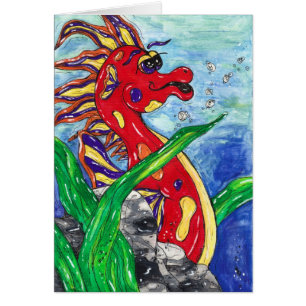 Sergio os cartões do cavalo marinho