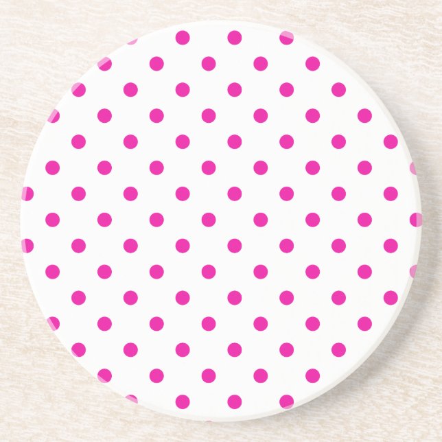 Série bolinhas — porta copos rosa e branco (Frente)