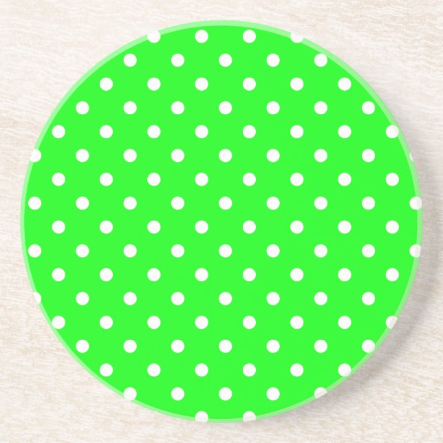 Série bolinhas — porta copos Verde e Branco (Frente)