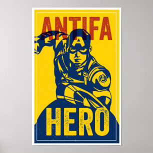 SÉRIE DE HEROIS DA ANTIFA: Poster do Capitão Améri