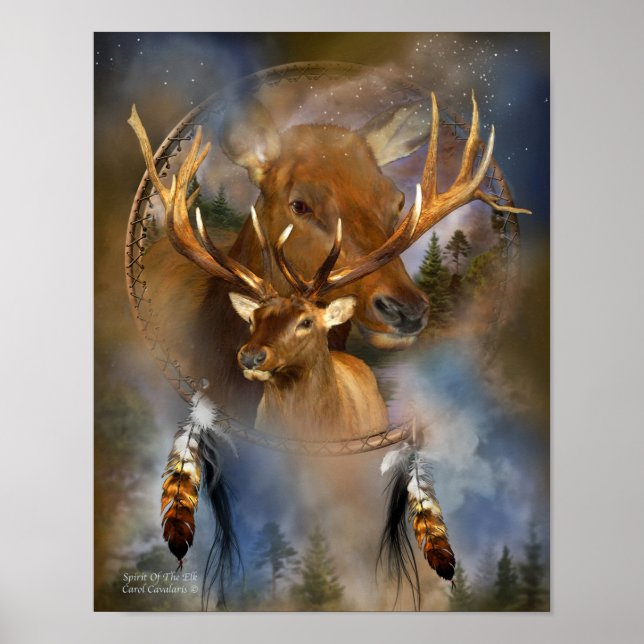 Série Dream Catcher - Espírito Da Poster Elk (Frente)