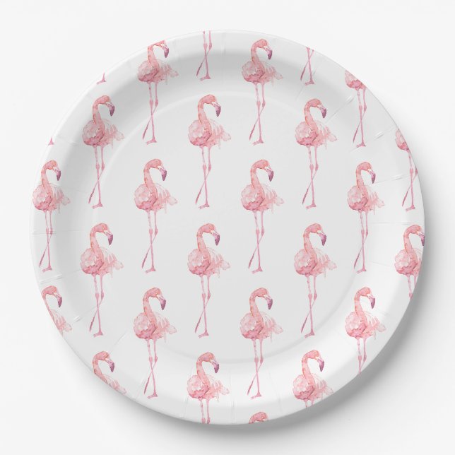 Série Flamingo Terno Design 2 Prato de Papel (Frente)