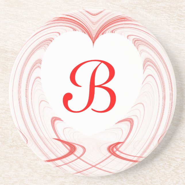 Série Fractal Heart — porta copos Branca e Vermelh (Frente)