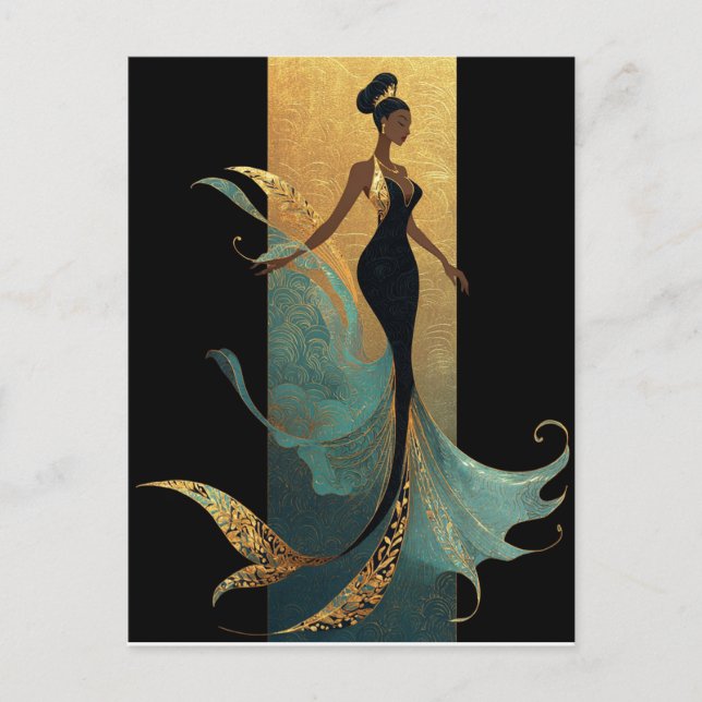SÉRIE MERMAID NOIR #1 Cartão Postal (Frente)