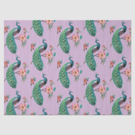 Série Pavão Design 4 Papel de Seda Lilás
