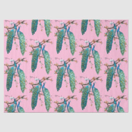 Série Pavão Design 6 Papel de Seda Rosa