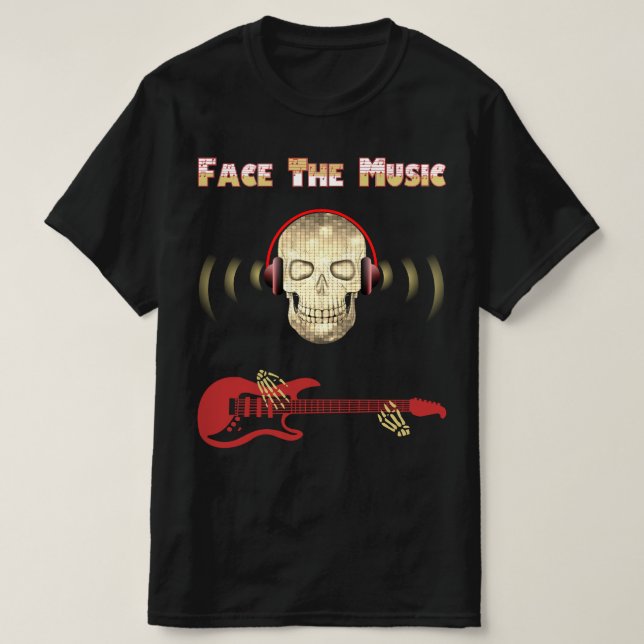 Série Skull: Face À Camisa Musical (Frente do Design)