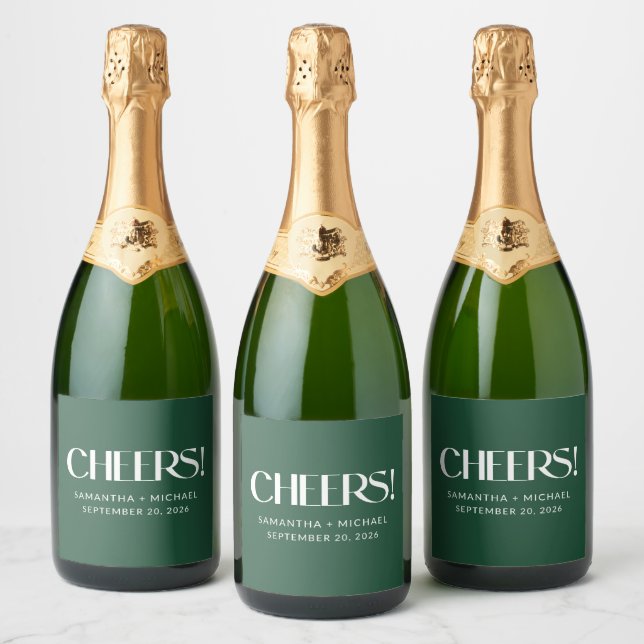 Serifa Decorativa Deep Pine para Casamento Cheers (Garrafas)