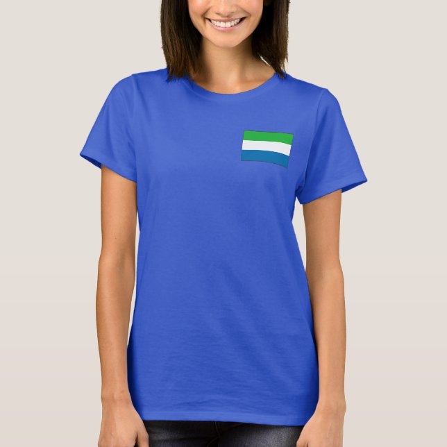 Serra Leoa Bandeira e Mapear T-Shirt (Frente)