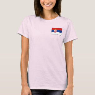 Sérvia Flag e Map dk T-Shirt