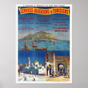 Services Algeriens et Tunisiens Poster vintage 190