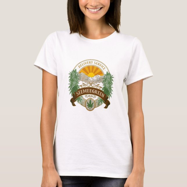 Serviço de entrega parece verde Mulheres T-shirt (Frente)