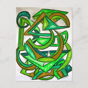 Serviço de Geometria - Cartão Postal de Arte Abstr