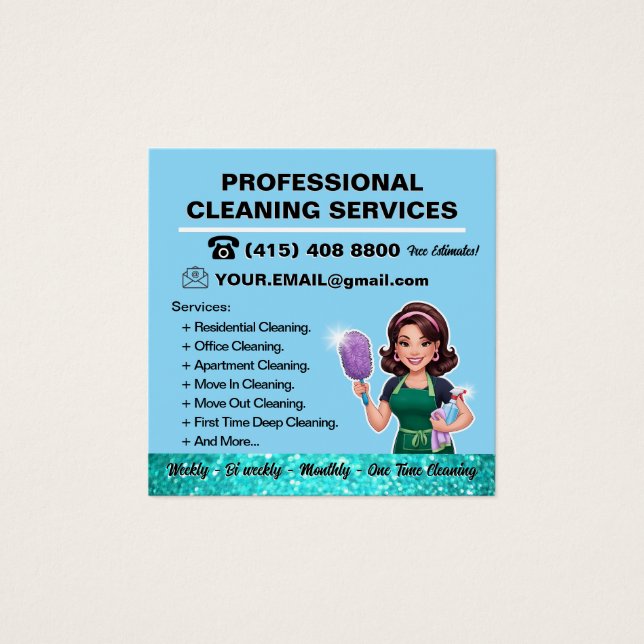 Serviço de Limpeza de Dama Janitorial Blue Maid (Frente)