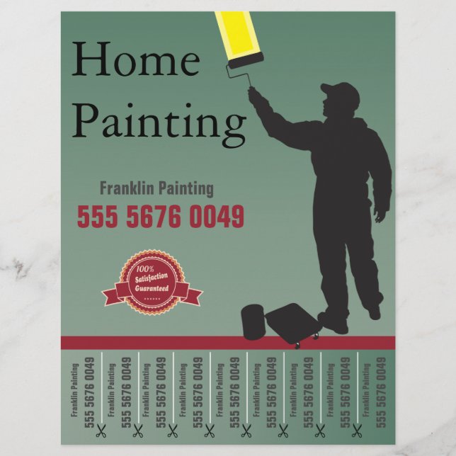Serviço de pintura Handyman Small Business Flyer (Frente)